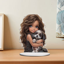 Load image into Gallery viewer, Acrylic Little Girl Diamond Painting Tabletop Ornament Kit for Home Office Decor