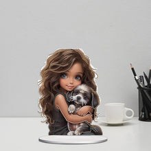 Load image into Gallery viewer, Acrylic Little Girl Diamond Painting Tabletop Ornament Kit for Home Office Decor