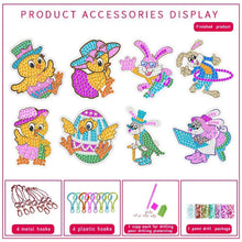 Load image into Gallery viewer, 8PCS Double Sided Diamond Painting Keychain for Beginners (Cartoon Rabbit Duck)