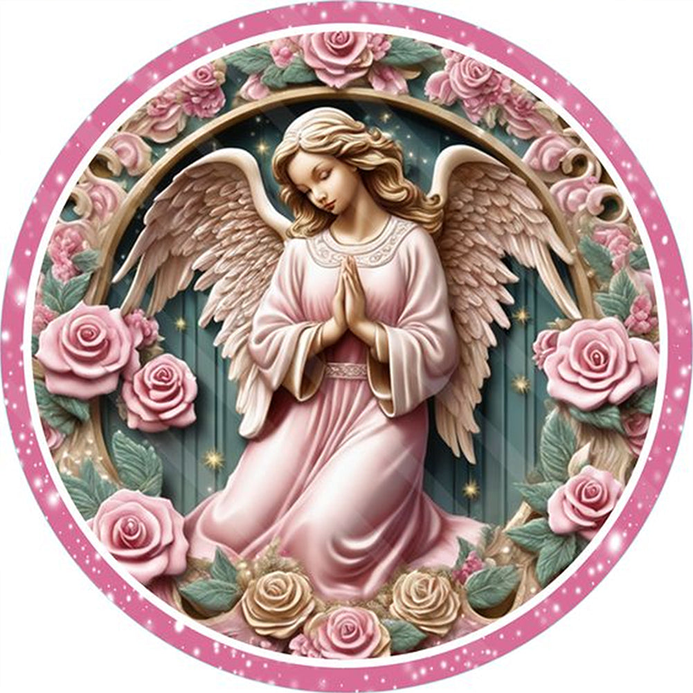 Diamond Painting - Full Square - pink flower angel (30*30CM)