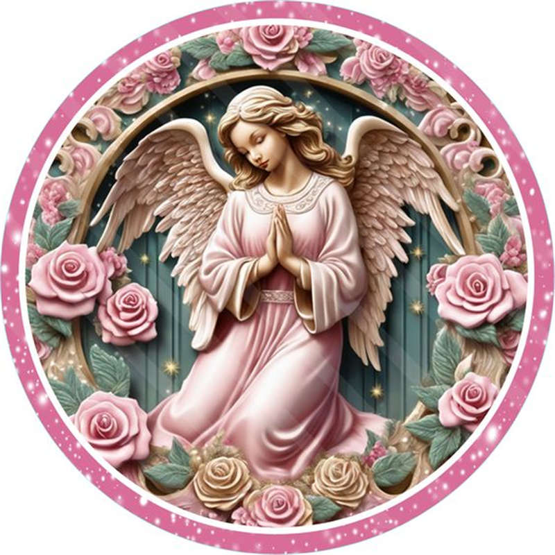 Diamond Painting - Full Square - pink flower angel (30*30CM)