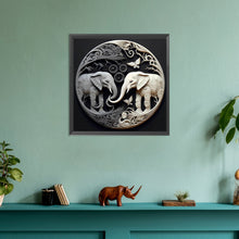 Load image into Gallery viewer, Diamond Painting - Full Round - Black and white elephant relief illustration (30*30CM)