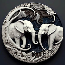 Load image into Gallery viewer, Diamond Painting - Full Round - White elephant relief illustration (30*30CM)