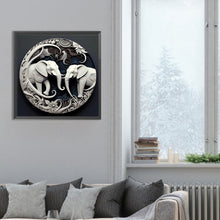Load image into Gallery viewer, Diamond Painting - Full Round - White elephant relief illustration (30*30CM)