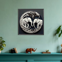 Load image into Gallery viewer, Diamond Painting - Full Round - White elephant relief illustration (30*30CM)
