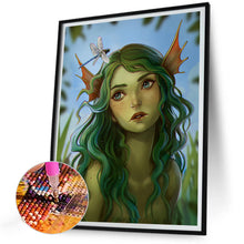 Load image into Gallery viewer, Diamond Painting - Full Round - Dragonfly and Mermaid Girl (30*40CM)