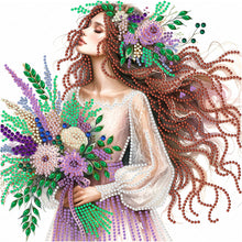 Load image into Gallery viewer, Diamond Painting - Partial Special Shaped - flower girl (30*30CM)