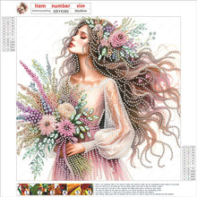 Load image into Gallery viewer, Diamond Painting - Partial Special Shaped - flower girl (30*30CM)