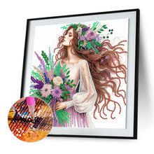 Load image into Gallery viewer, Diamond Painting - Partial Special Shaped - flower girl (30*30CM)