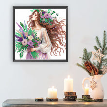Load image into Gallery viewer, Diamond Painting - Partial Special Shaped - flower girl (30*30CM)