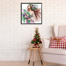 Load image into Gallery viewer, Diamond Painting - Partial Special Shaped - flower girl (30*30CM)