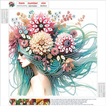Load image into Gallery viewer, Diamond Painting - Partial Special Shaped - flower girl (30*30CM)