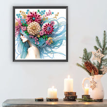 Load image into Gallery viewer, Diamond Painting - Partial Special Shaped - flower girl (30*30CM)