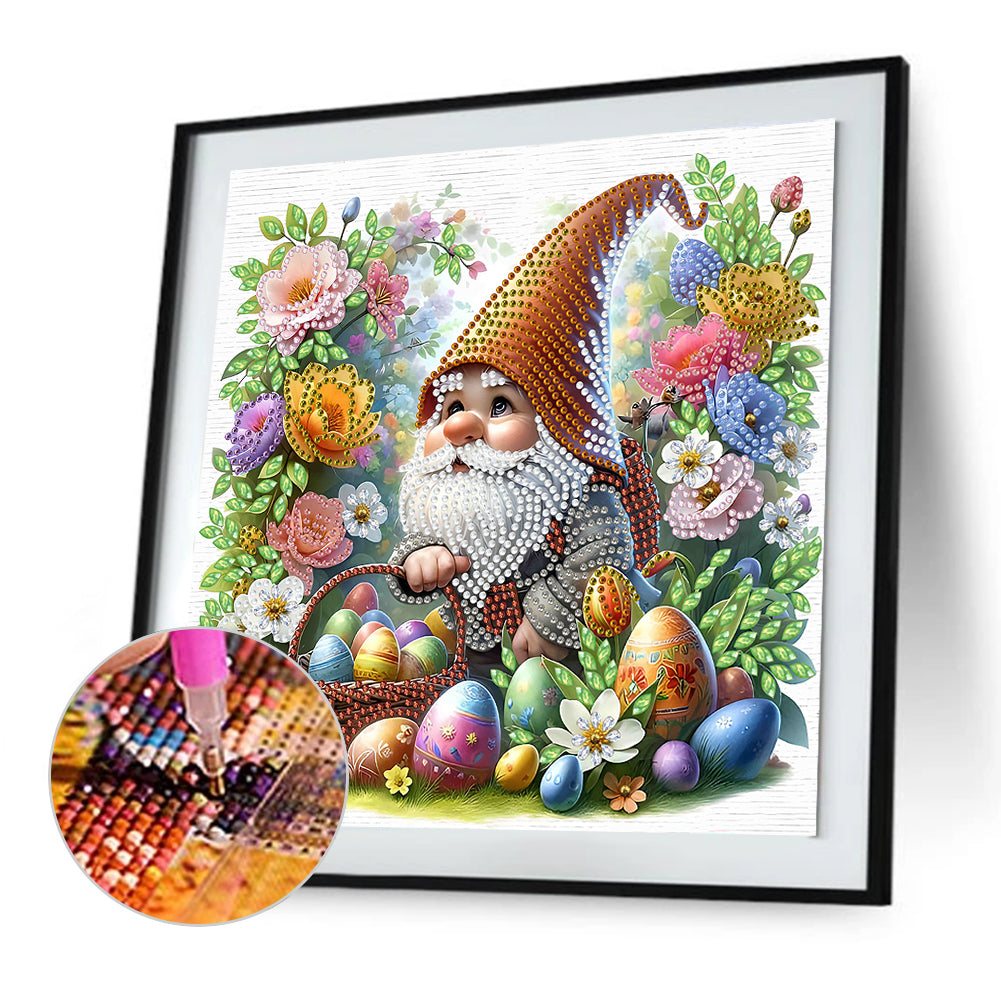 Diamond Painting - Partial Special Shaped - Easter Garden Gnome (30*30CM)