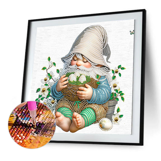 Diamond Painting - Partial Special Shaped - Easter Garden Gnome (30*30CM)