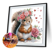 Load image into Gallery viewer, Diamond Painting - Partial Special Shaped - Flowered squirrel (30*30CM)