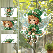 Load image into Gallery viewer, Acrylic Clover Angel Single-Sided 5D DIY Diamond Painting Hanging Pendant