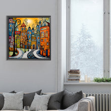 Load image into Gallery viewer, Diamond Painting - Full Round - houses street (30*30CM)