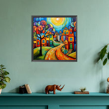 Load image into Gallery viewer, Diamond Painting - Full Round - houses street (30*30CM)