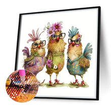 Load image into Gallery viewer, Diamond Painting - Full Round - three chickens (40*40CM)