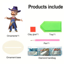 Load image into Gallery viewer, Acrylic Cowboy DIY Diamond Painting Tabletop Ornament Kit for Home Office Decor