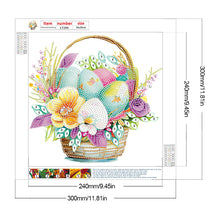 Load image into Gallery viewer, Diamond Painting - Partial Special Shaped - Basket bouquet with Easter eggs (30*30CM)
