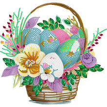Load image into Gallery viewer, Diamond Painting - Partial Special Shaped - Basket bouquet with Easter eggs (30*30CM)