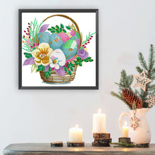 Load image into Gallery viewer, Diamond Painting - Partial Special Shaped - Basket bouquet with Easter eggs (30*30CM)