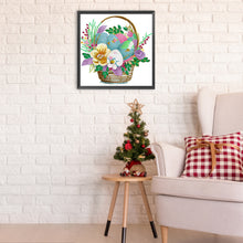 Load image into Gallery viewer, Diamond Painting - Partial Special Shaped - Basket bouquet with Easter eggs (30*30CM)