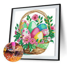 Load image into Gallery viewer, Diamond Painting - Partial Special Shaped - Basket bouquet with Easter eggs (30*30CM)