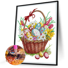 Load image into Gallery viewer, Diamond Painting - Partial Special Shaped - Basket bouquet with Easter eggs (30*40CM)