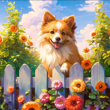 Load image into Gallery viewer, Diamond Painting - Full Round - garden puppy (30*30CM)