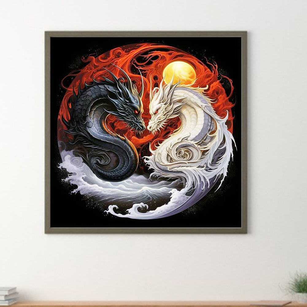 Diamond Painting - Full Round - Tai Chi Yin Yang Feilong (30*30CM)