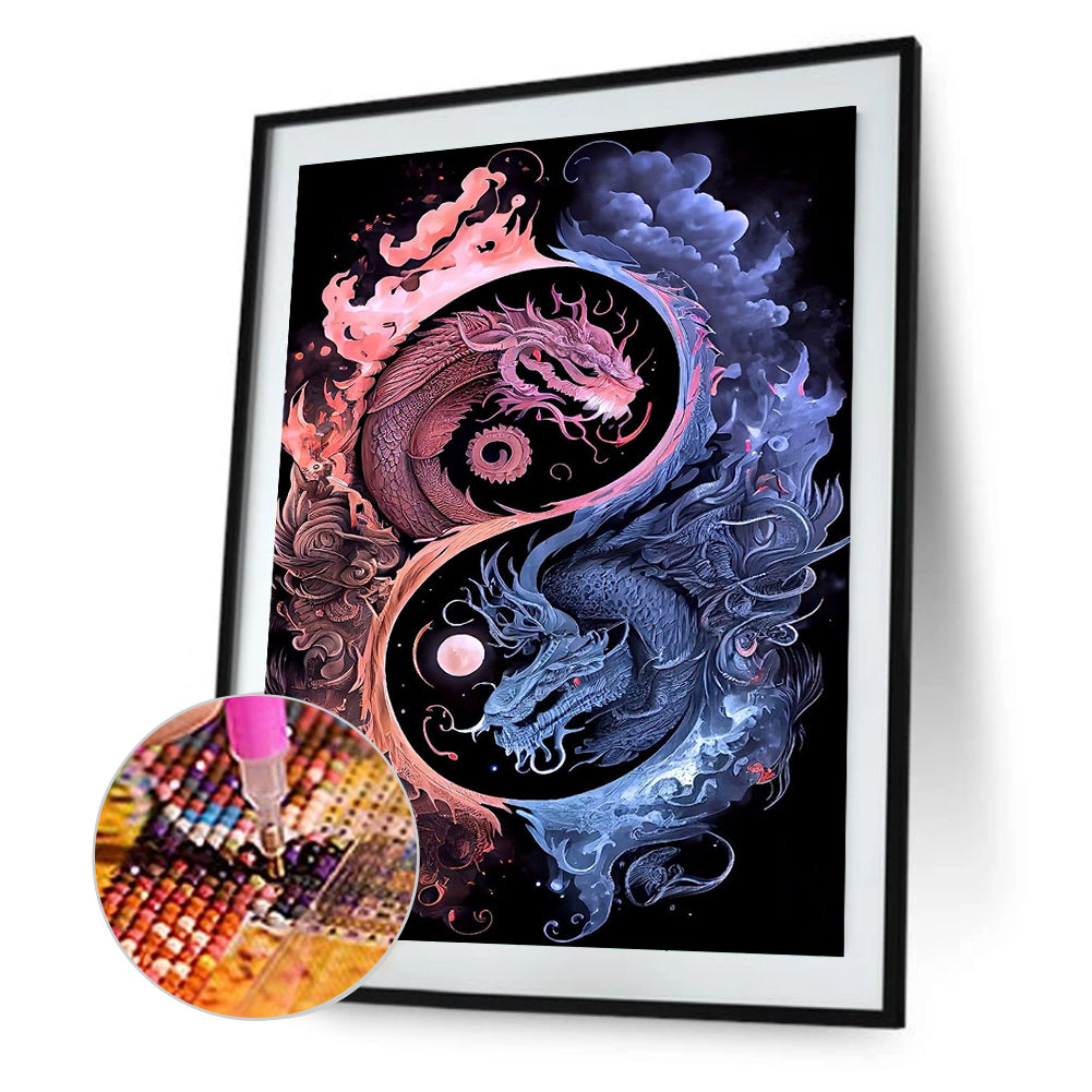 Diamond Painting - Full Round - Tai Chi Yin Yang Dragon (30*40CM)
