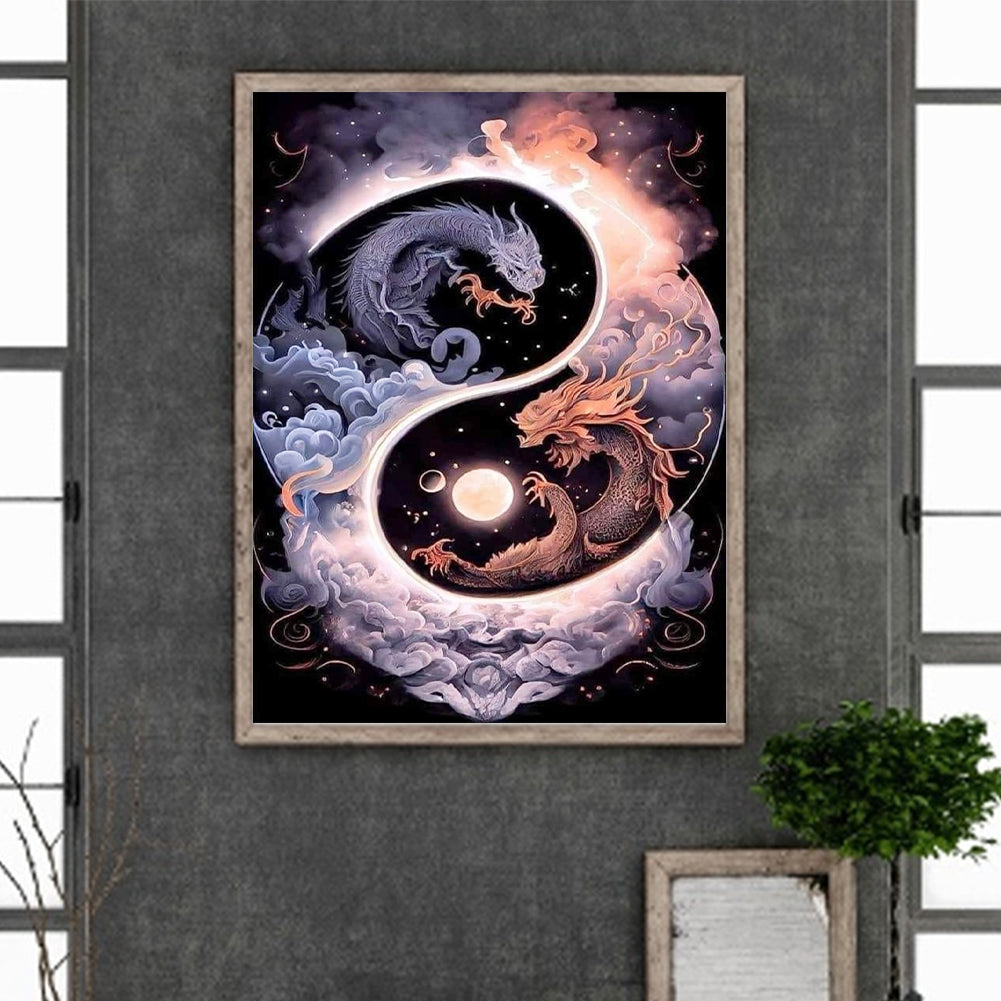 Diamond Painting - Full Round - Tai Chi Yin Yang Dragon (30*40CM)