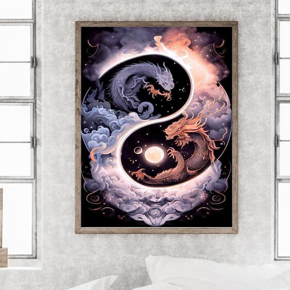 Diamond Painting - Full Round - Tai Chi Yin Yang Dragon (30*40CM)