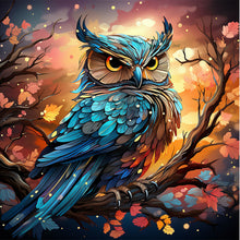 Load image into Gallery viewer, AB Diamond Painting - Full Round - owl on tree branch (40*40CM)