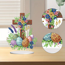 Load image into Gallery viewer, Cross Easter Egg Diamond Painting Tabletop Ornament Kit for Home Office Decor