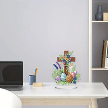 Load image into Gallery viewer, Cross Easter Egg Diamond Painting Tabletop Ornament Kit for Home Office Decor