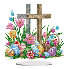 Load image into Gallery viewer, Cross Easter Egg Diamond Painting Tabletop Ornament Kit for Home Office Decor