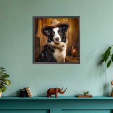 Load image into Gallery viewer, Diamond Painting - Full Round - Desert Cool Cowboy Border Collie (30*30CM)