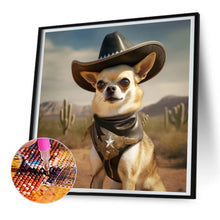 Load image into Gallery viewer, Diamond Painting - Full Round - Desert Cool Cowboy Puppy (30*30CM)
