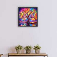Load image into Gallery viewer, Diamond Painting - Full Round - Colorful tree of life by the lake (30*30CM)