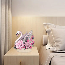 Load image into Gallery viewer, Round Diamond Painting Desktop Decoration for Home Office Decor (White Swan)