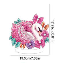 Load image into Gallery viewer, Round Diamond Painting Desktop Decor for Home Office Decor (Pink Feather Swan)