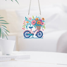 Load image into Gallery viewer, Acrylic Bicycle Flowers Single-Sided 5D DIY Diamond Painting Hanging Pendant