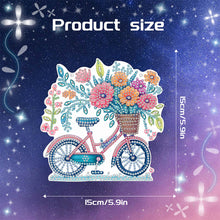 Load image into Gallery viewer, Acrylic Bicycle Flowers Single-Sided 5D DIY Diamond Painting Hanging Pendant