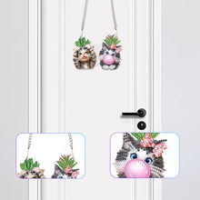 Load image into Gallery viewer, Acrylic Two Cats Single-Sided Diamond Painting Hanging Pendant for Wall Decor