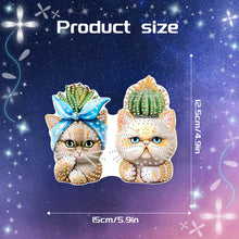 Load image into Gallery viewer, Acrylic Cactus and Cat Single-Sided 5D DIY Diamond Painting Hanging Pendant