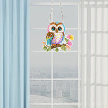 Load image into Gallery viewer, Acrylic Owl Single-Sided Diamond Painting Hanging Pendant for Home Wall Decor